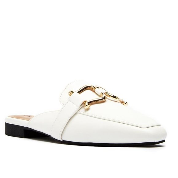 Shoes - Designer White Fashion Mules